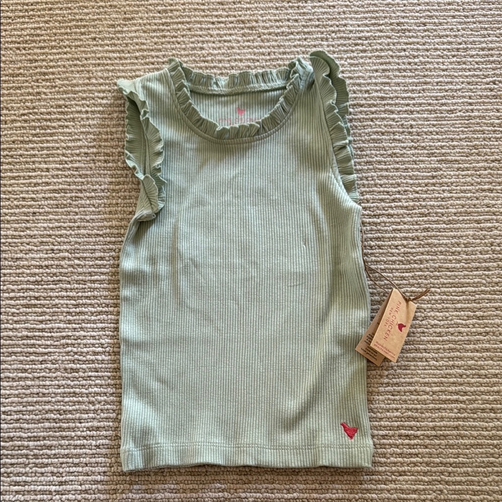 Green Ruffled Kids Top